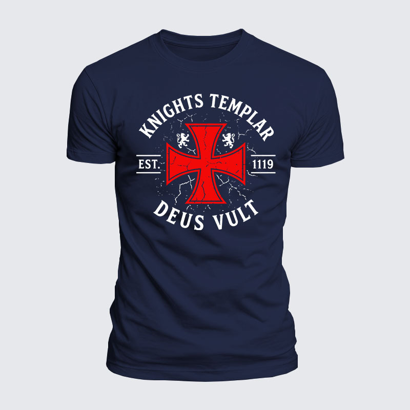Luxe Mercerized Cotton Tee - Knights Templar Deus Vult