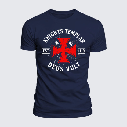 Luxe Mercerized Cotton Tee - Knights Templar Deus Vult