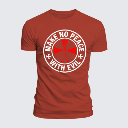 Luxe Mercerized Cotton Tee - Make No Peace with Evil Knight Templar Cross