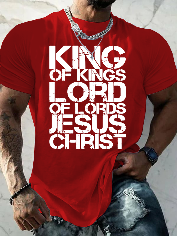 Yeshua King Of Kings Lord Of Lords Jesus God Christian Cotton T-Shirt