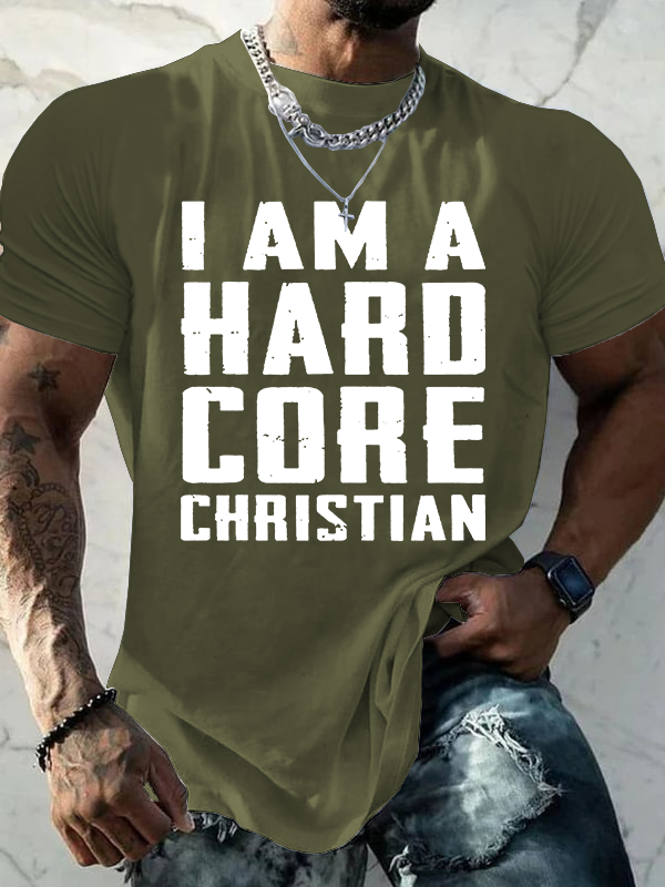 Hardcore Christian Jesus God Christian Cotton T-Shirt