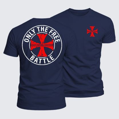 Luxe Mercerized Cotton Tee - Only The Free Battle · Non Nobis Domine