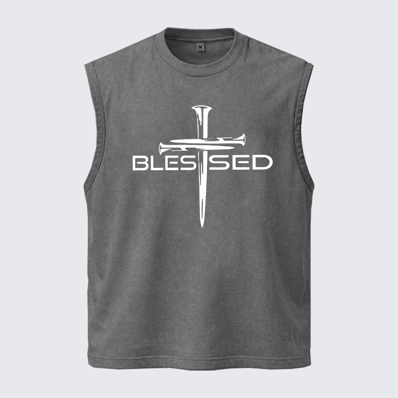 Washed Tank Top - Cross Blessed