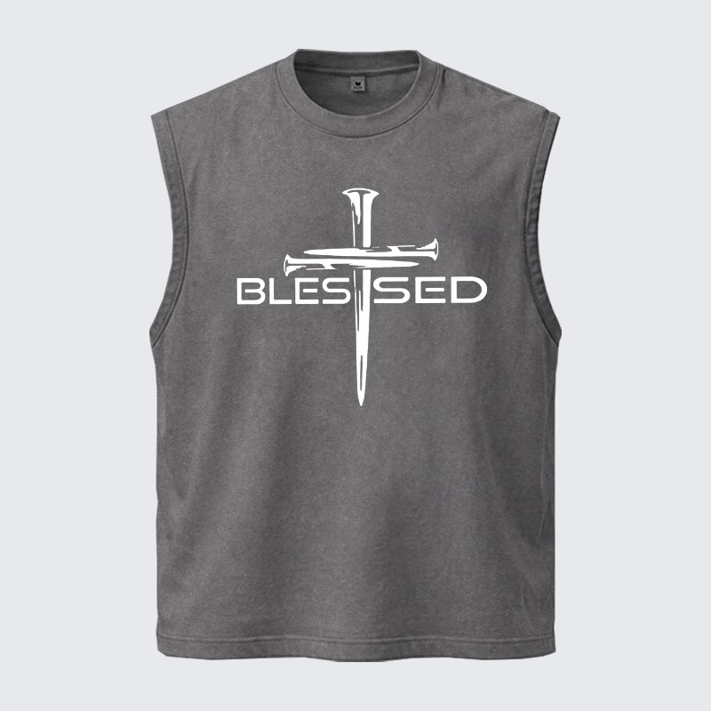 Washed Tank Top - Cross Blessed