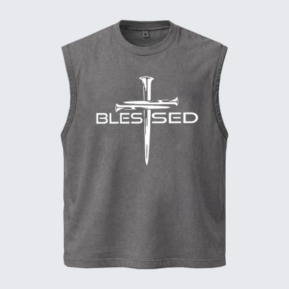 Washed Tank Top - Cross Blessed