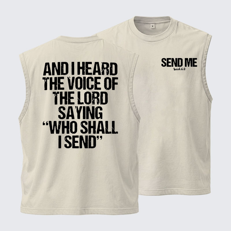 Washed Tank Top -  Send Me Isaiah 6:8