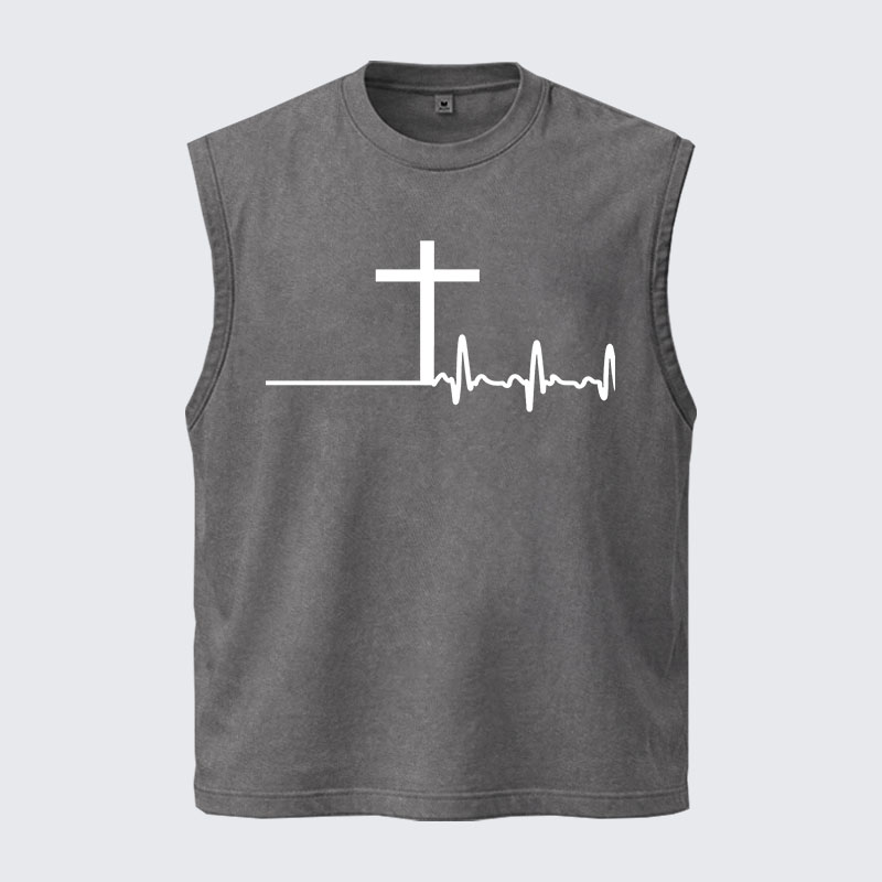 Washed Tank Top -  ECG Cross