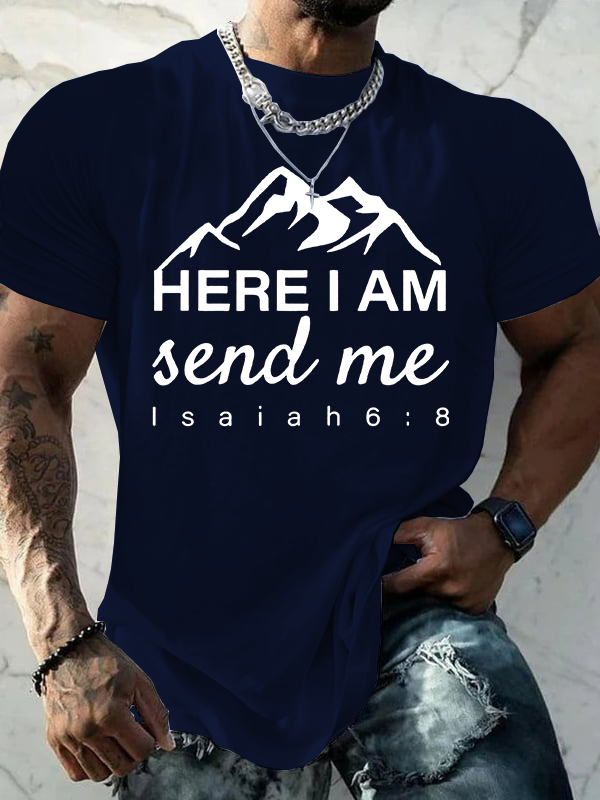 Send Me Isaiah 6:8 Jesus God Christian Cotton T-Shirt