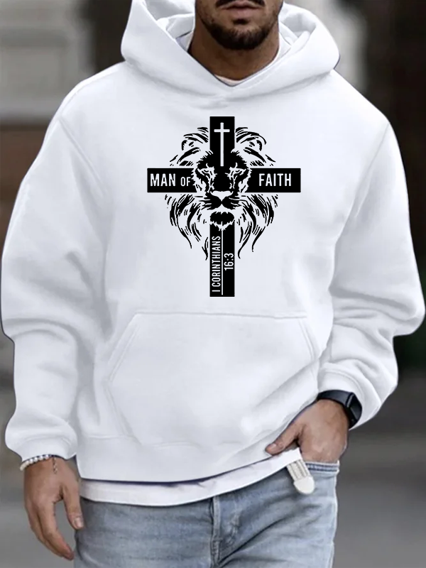 Man of Faith Christian Cotton Hoodie