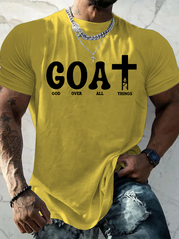 God Over All Things Jesus God Christian Cotton T-Shirt