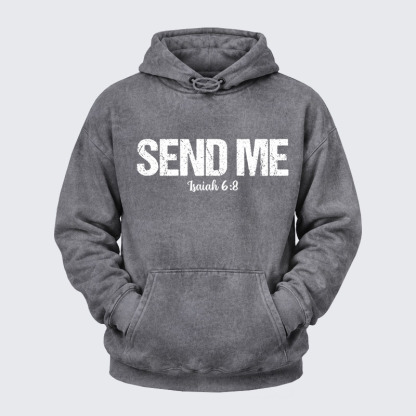 Washed Hoodie - Isaiah 6:8 - SEND ME