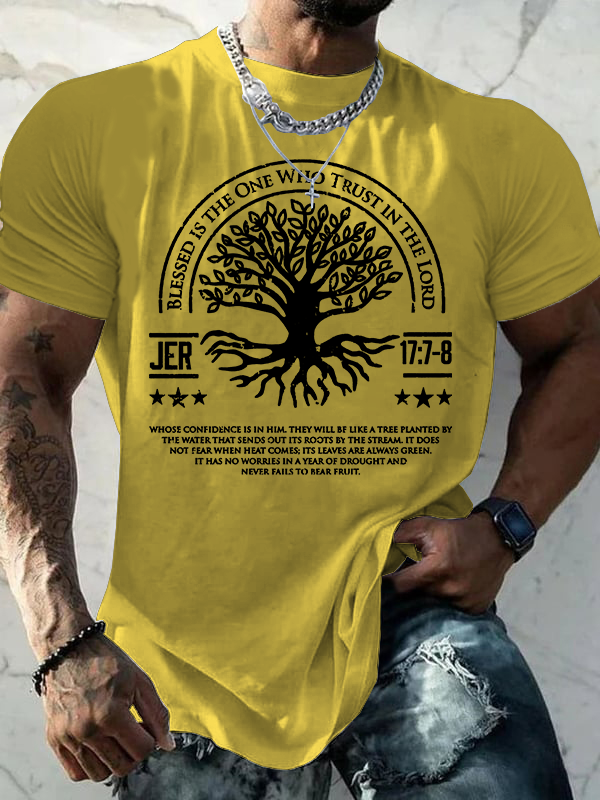 Blessed Is The One Who Trust In The Lord Jesus God Christian Cotton T-Shirt