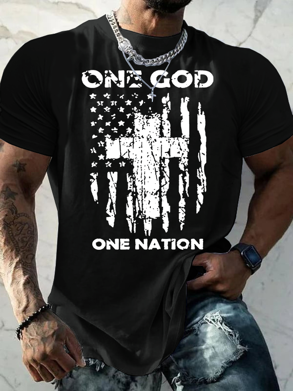 One Nation Under God Jesus God Christian Cotton T-Shirt