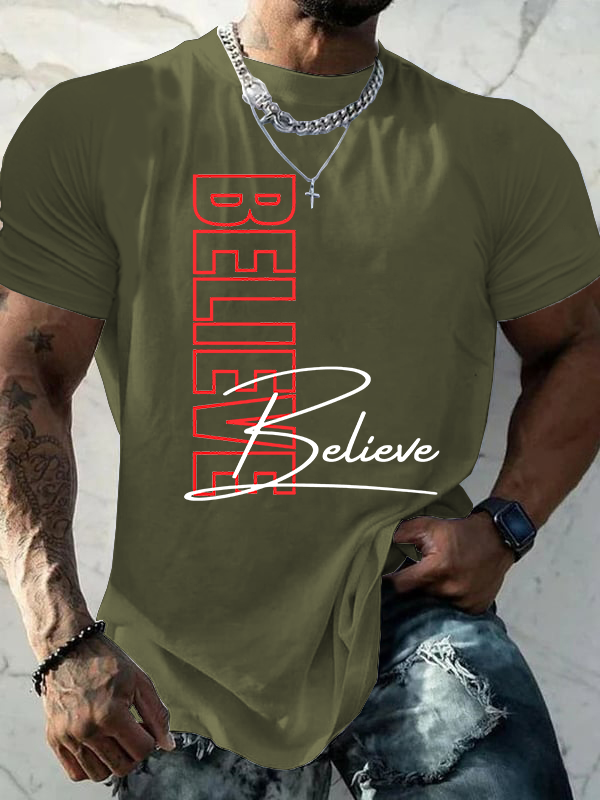 Believe Jesus God Christian Cotton T-Shirt