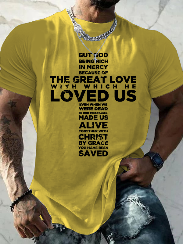 But God Being Rich In Mercy Jesus God Christian Cotton T-Shirt