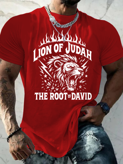 Lion of Judah Jesus God Christian Cotton T-Shirt