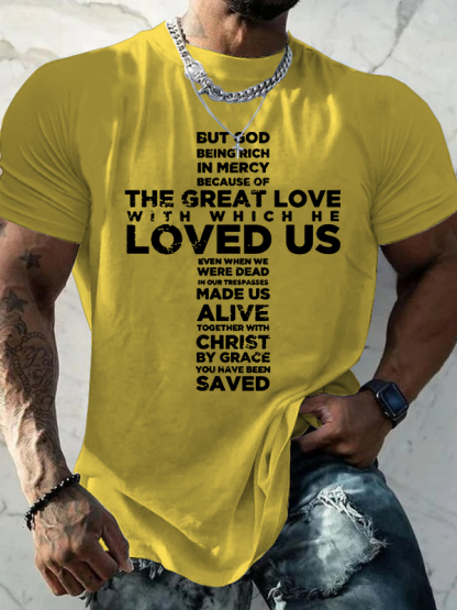 But God Being Rich In Mercy Jesus God Christian Cotton T-Shirt