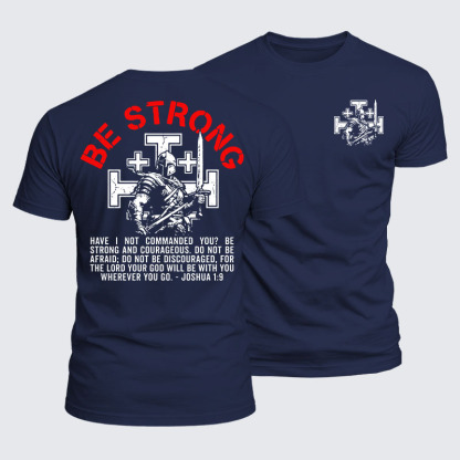 Luxe Mercerized Cotton Tee - Be Strong And Courageous Joshua 1:9