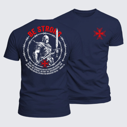 Luxe Mercerized Cotton Tee - Be Strong And Courageous Joshua 1:9