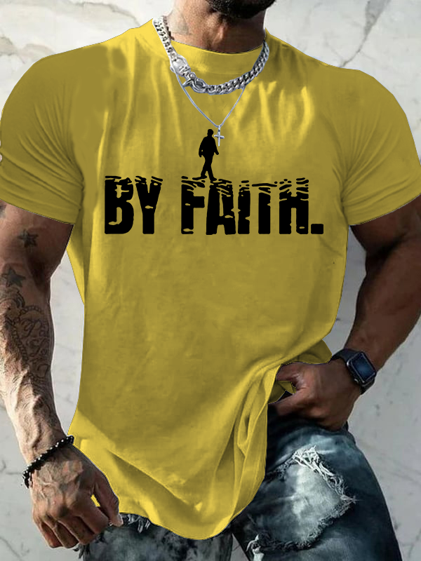 By Faith Jesus God Christian Cotton T-Shirt