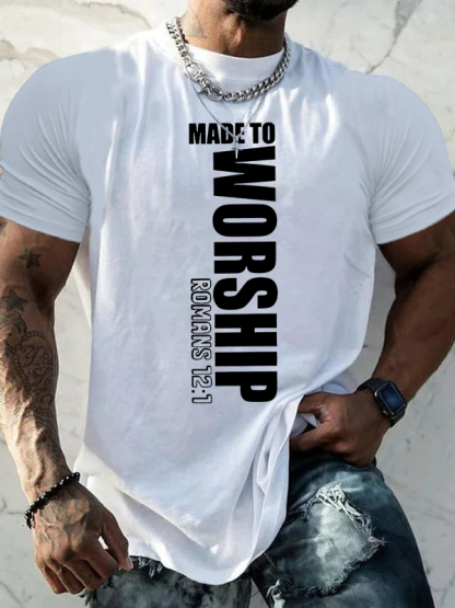 Made to Worship  Jesus God Christian Cotton T-Shirt