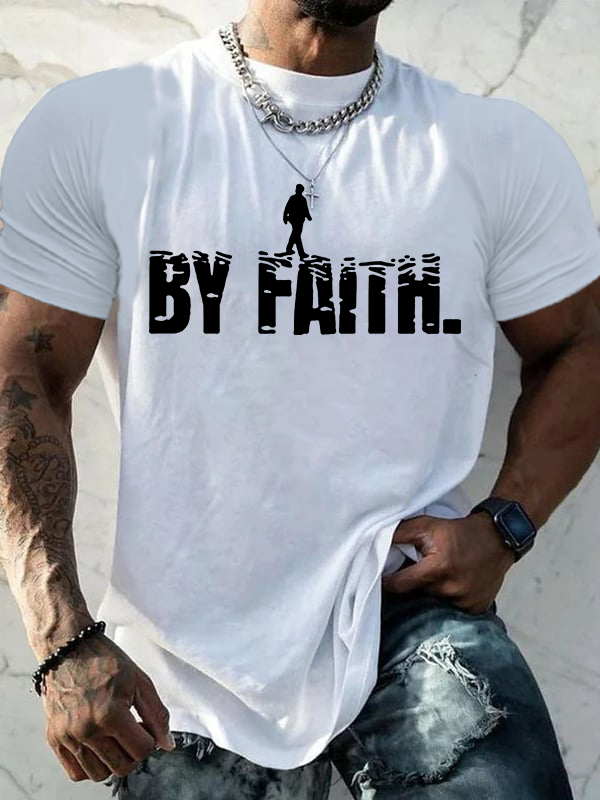 By Faith Jesus God Christian Cotton T-Shirt