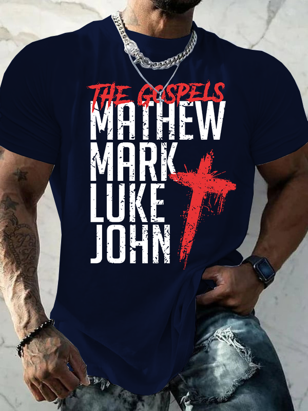 The Gospels  Matthew, Mark, Luke & John  Jesus God Christian Cotton T-Shirt