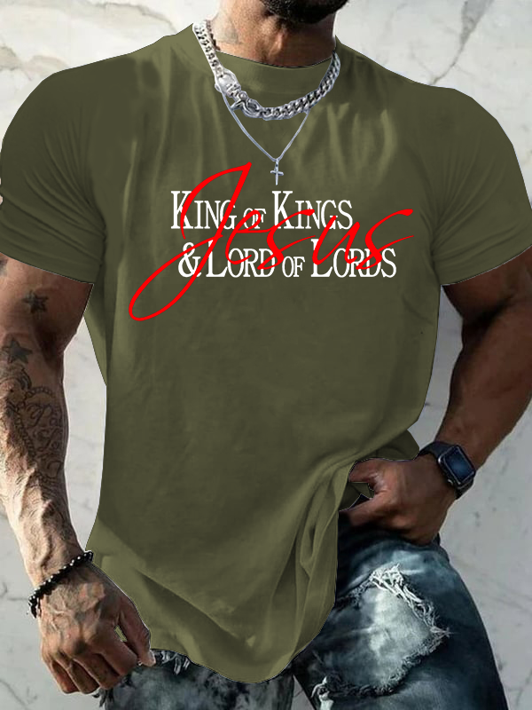 Yeshua King Of Kings Lord Of Lords Jesus God Christian Cotton T-Shirt