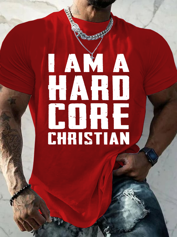 Hardcore Christian Jesus God Christian Cotton T-Shirt