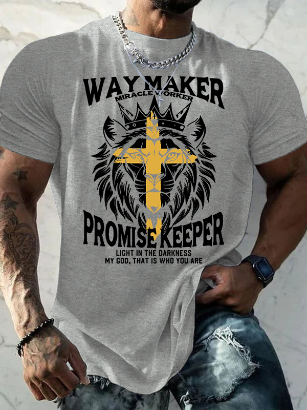 [Copy]Faith Printed Jesus God Christian Cotton T-Shirt