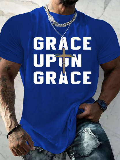 Grace Upon Grace Jesus God Christian Cotton T-Shirt