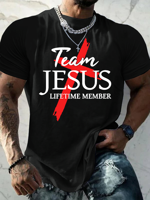 Man Of God Husband Dad Jesus God Christian Cotton T-Shirt