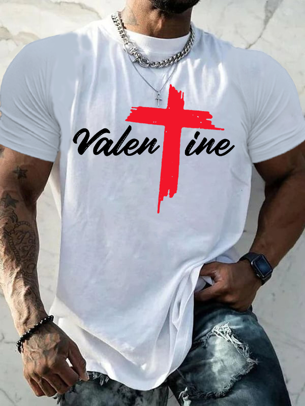 Valentine Jesus God Christian Cotton T-Shirt