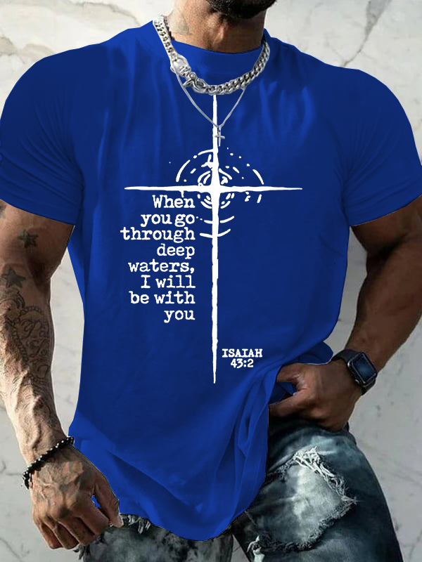Man Of God Husband Dad Jesus God Christian Cotton T-Shirt