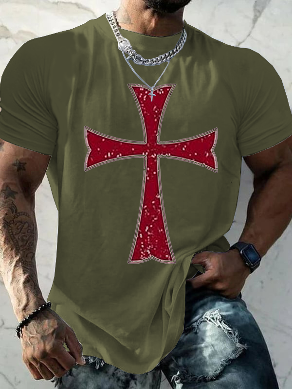 Knights Templar Crusader Cross Cotton T-Shirt