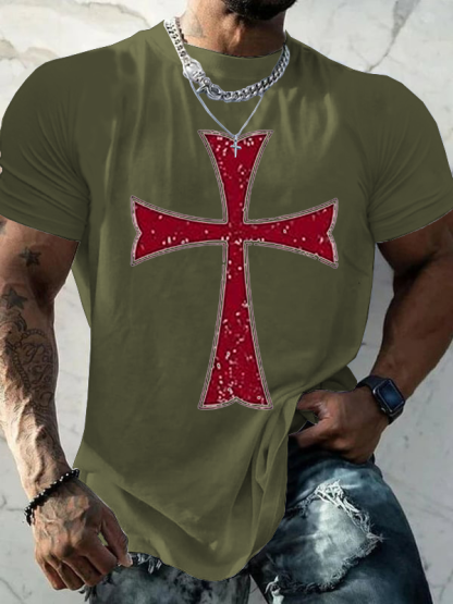 Knights Templar Crusader Cross Cotton T-Shirt