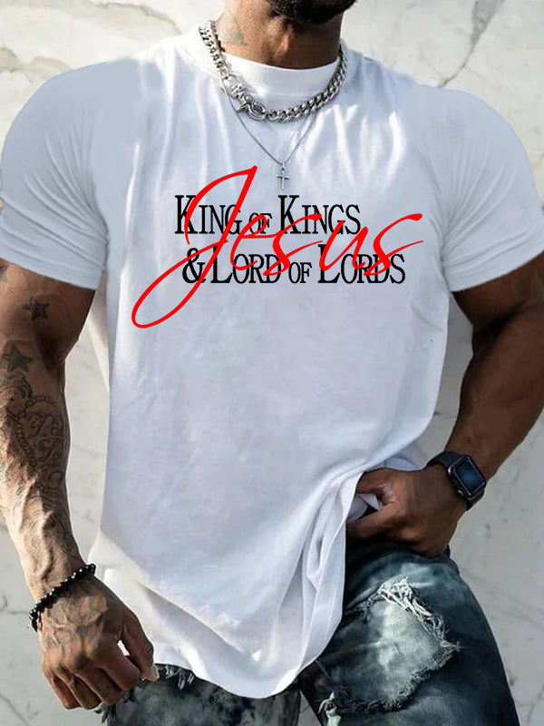 Yeshua King Of Kings Lord Of Lords Jesus God Christian Cotton T-Shirt