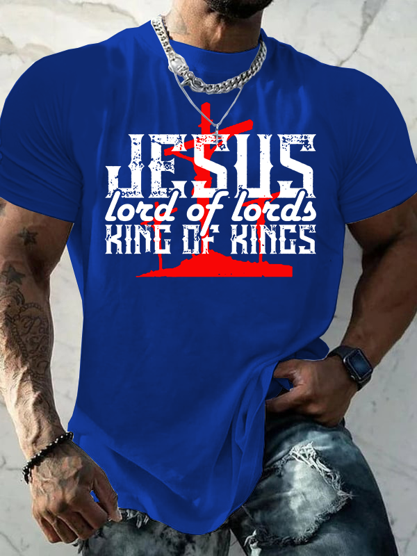 King Of Kings Lord Of Lords Jesus God Christian Cotton T-Shirt