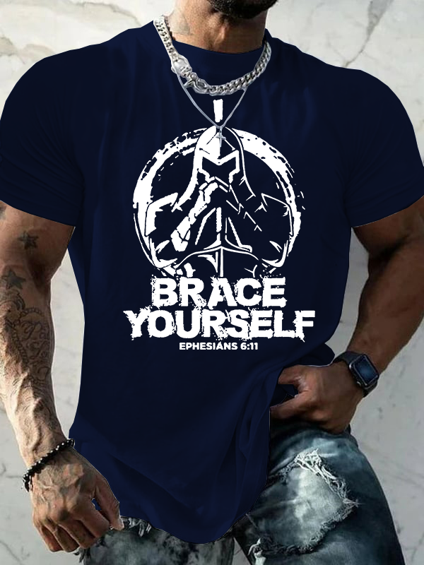 Brace Yourself  Jesus God Christian Cotton T-Shirt