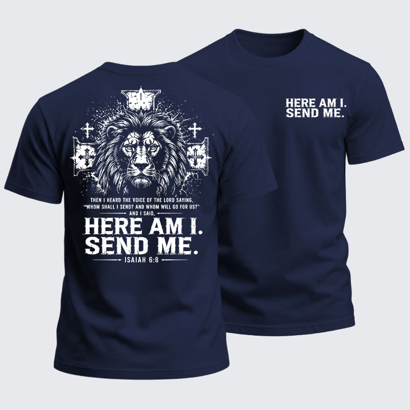 Heavyweight Cotton Tee - Here I Am Send Me Isaiah 6:8