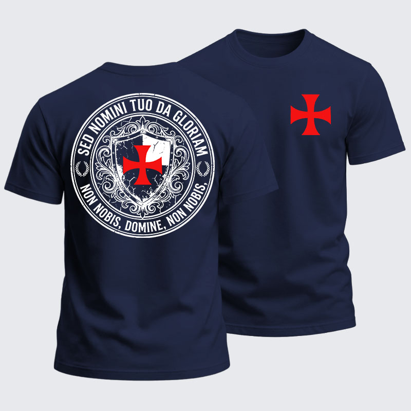 Heavyweight Cotton Tee - Non Nobis Domine, Non Nobis, Sed Nomini Tuo Da Gloriam