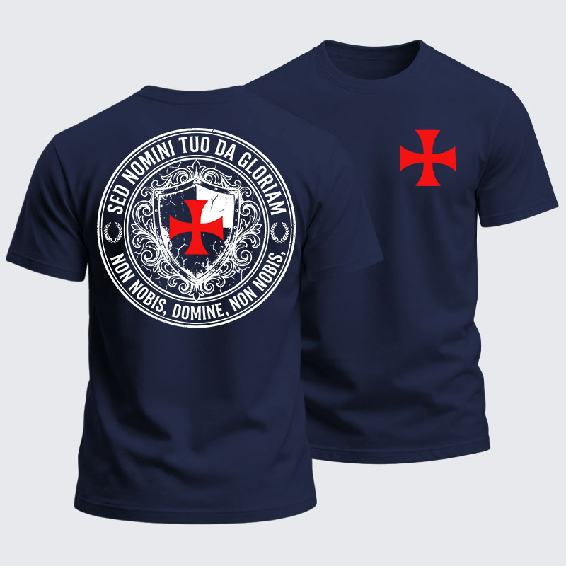 Heavyweight Cotton Tee - Non Nobis Domine, Non Nobis, Sed Nomini Tuo Da Gloriam