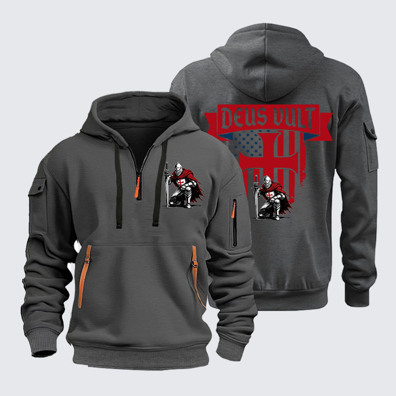 Zipper Hoodies -  Templar Knight Crusader Deus Vult