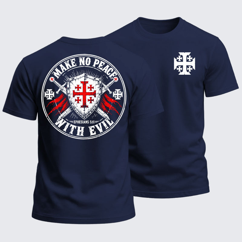 Heavyweight Cotton Tee - Make No Peace With Evil