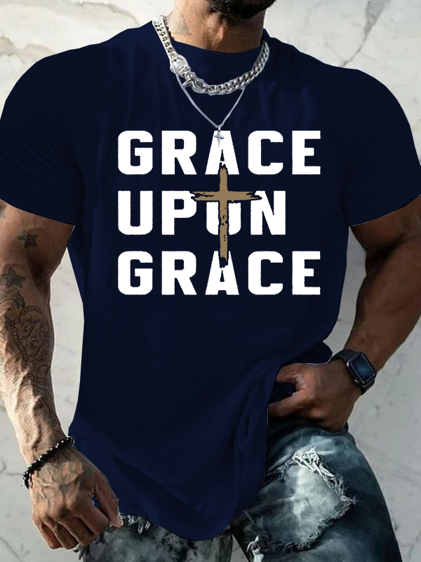 Grace Upon Grace Jesus God Christian Cotton T-Shirt
