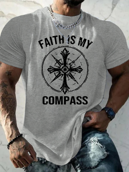 Faith Is My Compass Jesus God Christian Cotton T-Shirt