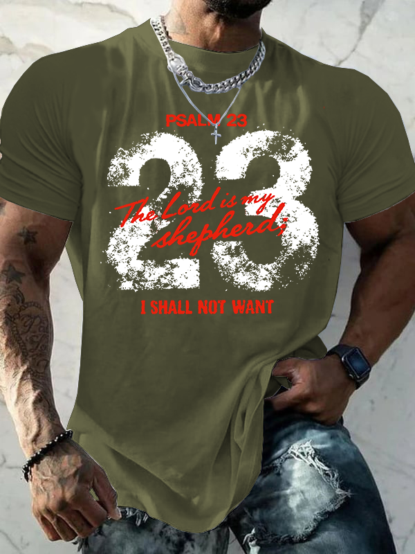 Psalm 23 Jesus God Christian Cotton T-Shirt