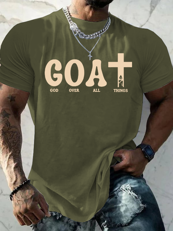 God Over All Things Jesus God Christian Cotton T-Shirt