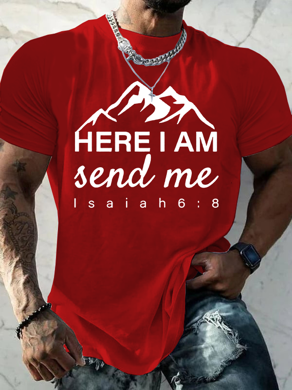 Send Me Isaiah 6:8 Jesus God Christian Cotton T-Shirt