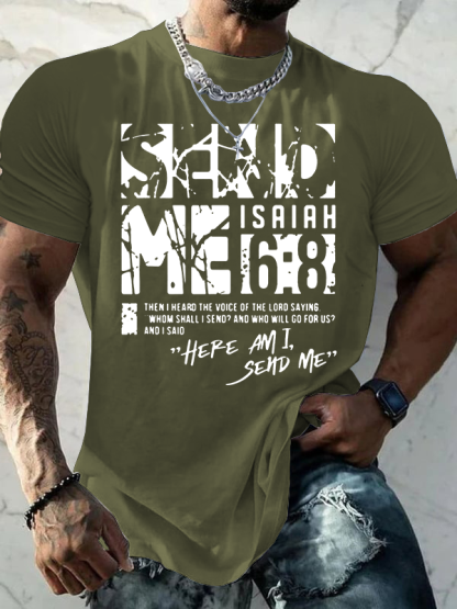 Send Me Isaiah 6:8 Jesus God Christian Cotton T-Shirt